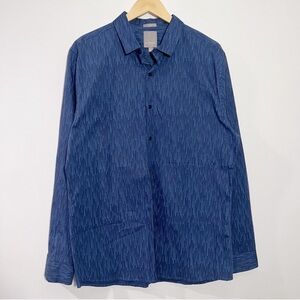 Stitch Fix A-Frame Blue Stretch Slim Stockholm Poplin Button Down Shirt Large
